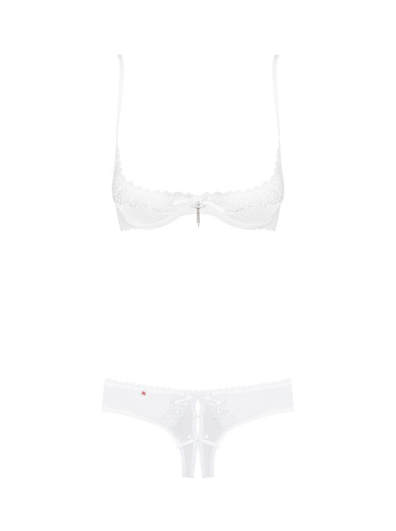 Obsessive sexy lingerie set mezza coppa con brasiliana aperta Alabastra
