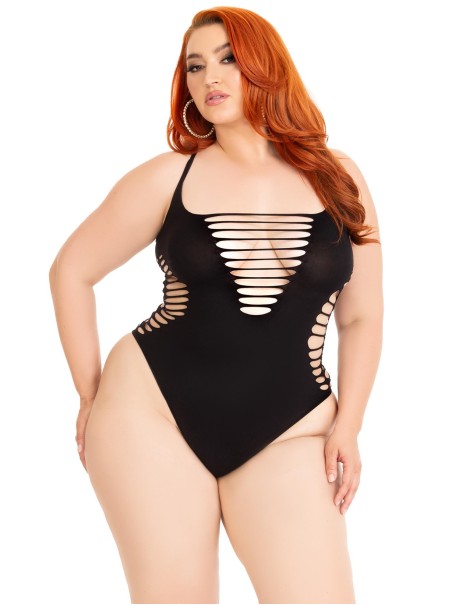 Body nero effetto strappato intimo curvy Leg Avenue Body nero effetto strappato intimo curvy Leg Avenue