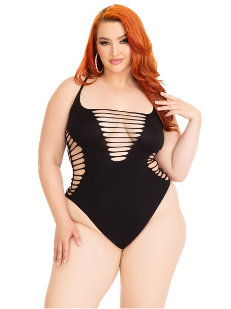 Body nero effetto strappato intimo curvy Leg Avenue Body nero effetto strappato intimo curvy Leg Avenue