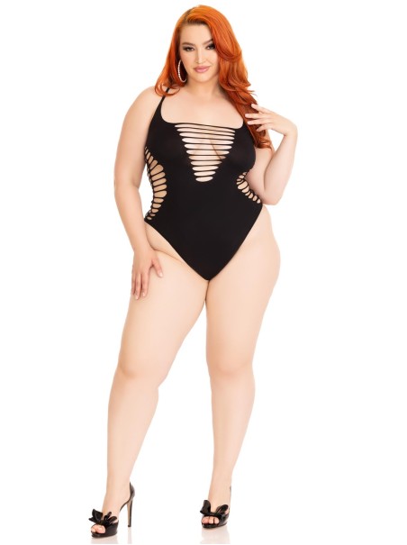 Body nero effetto strappato intimo curvy Leg Avenue Body nero effetto strappato intimo curvy Leg Avenue