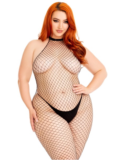 Bodystocking aperta a rete intimo curvy Leg Avenue Bodystocking aperta a rete intimo curvy Leg Avenue