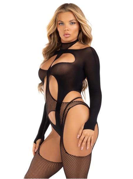 Completino 2 pezzi con body e bodystocking Leg Avenue Completino 2 pezzi con body e bodystocking Leg Avenue
