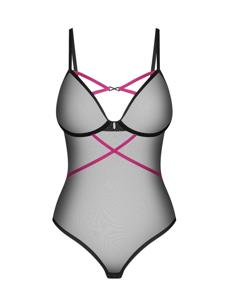 Obsessive  sexy body nero trasparente con ferretto Novenes