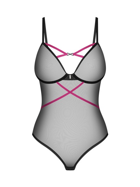 Obsessive  sexy body nero trasparente con ferretto Novenes Obsessive  sexy body nero trasparente con ferretto Novenes