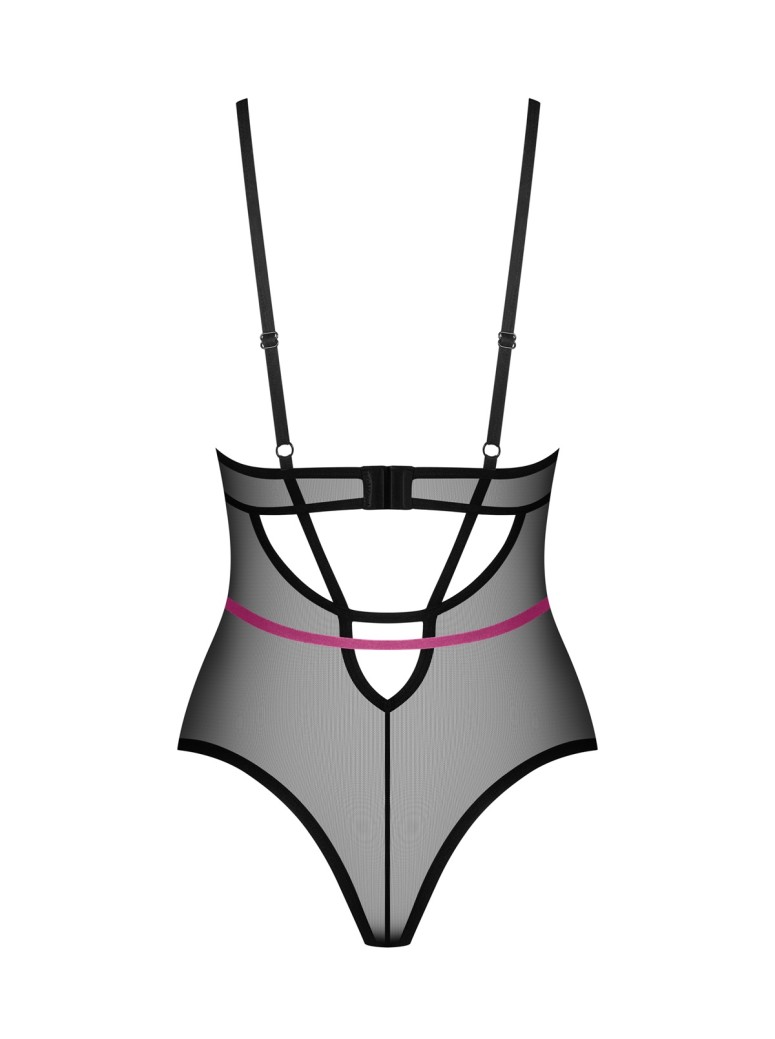 Obsessive  sexy body nero trasparente con ferretto Novenes