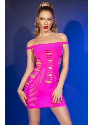 Chilirose mini abitino elasticizzato neon pink