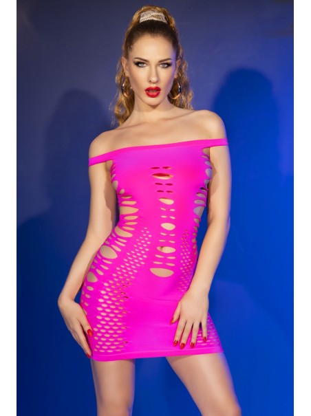 Chilirose mini abitino elasticizzato neon pink
