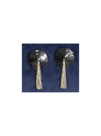 Copricapezzoli in paillettes con pendenti dorati firmati Chilirose 2