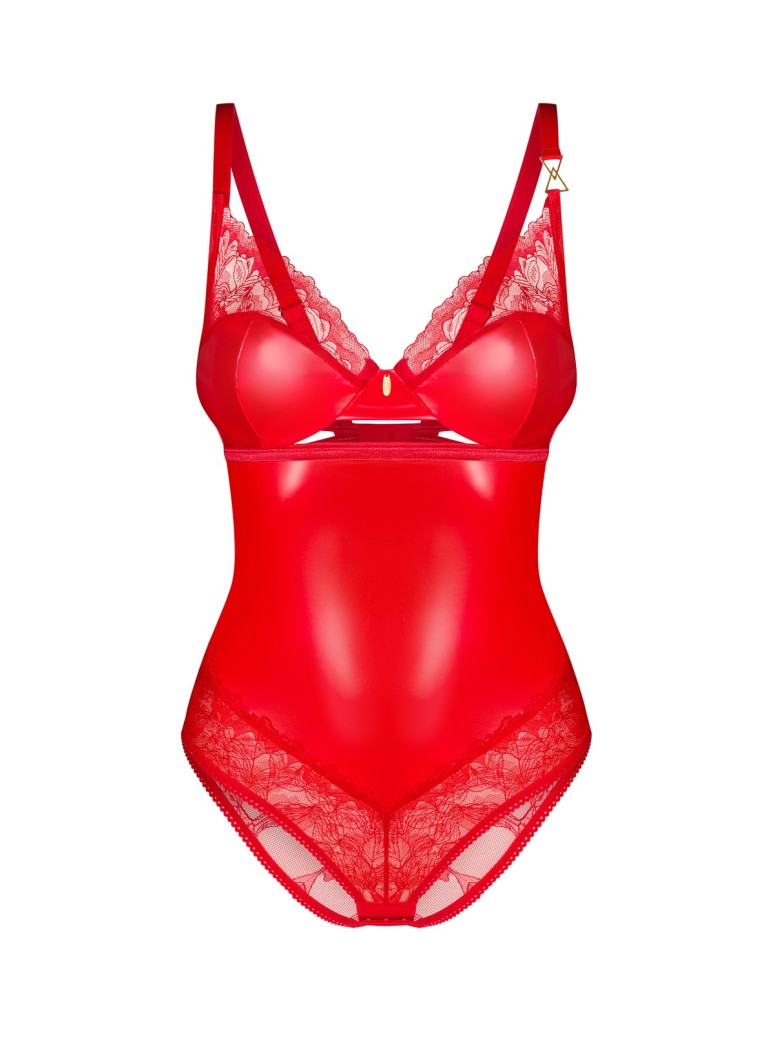 Obsessive body Aliosa in pizzo rosso con dettagli wetlook