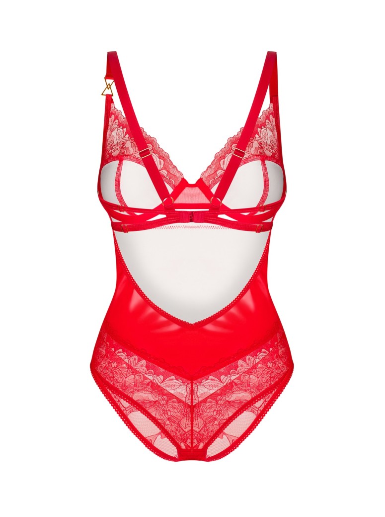 Obsessive body Aliosa in pizzo rosso con dettagli wetlook