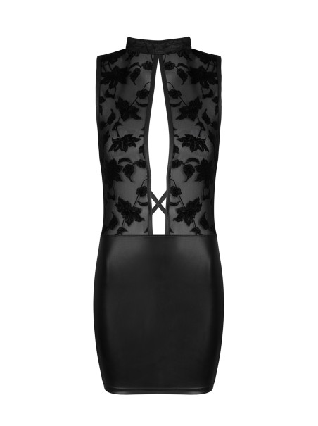 Beauty Night vestitino con top trasparente e gonna ecopelle Cameron