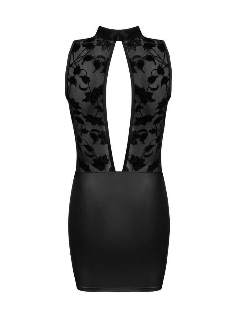 Beauty Night vestitino con top trasparente e gonna ecopelle Cameron