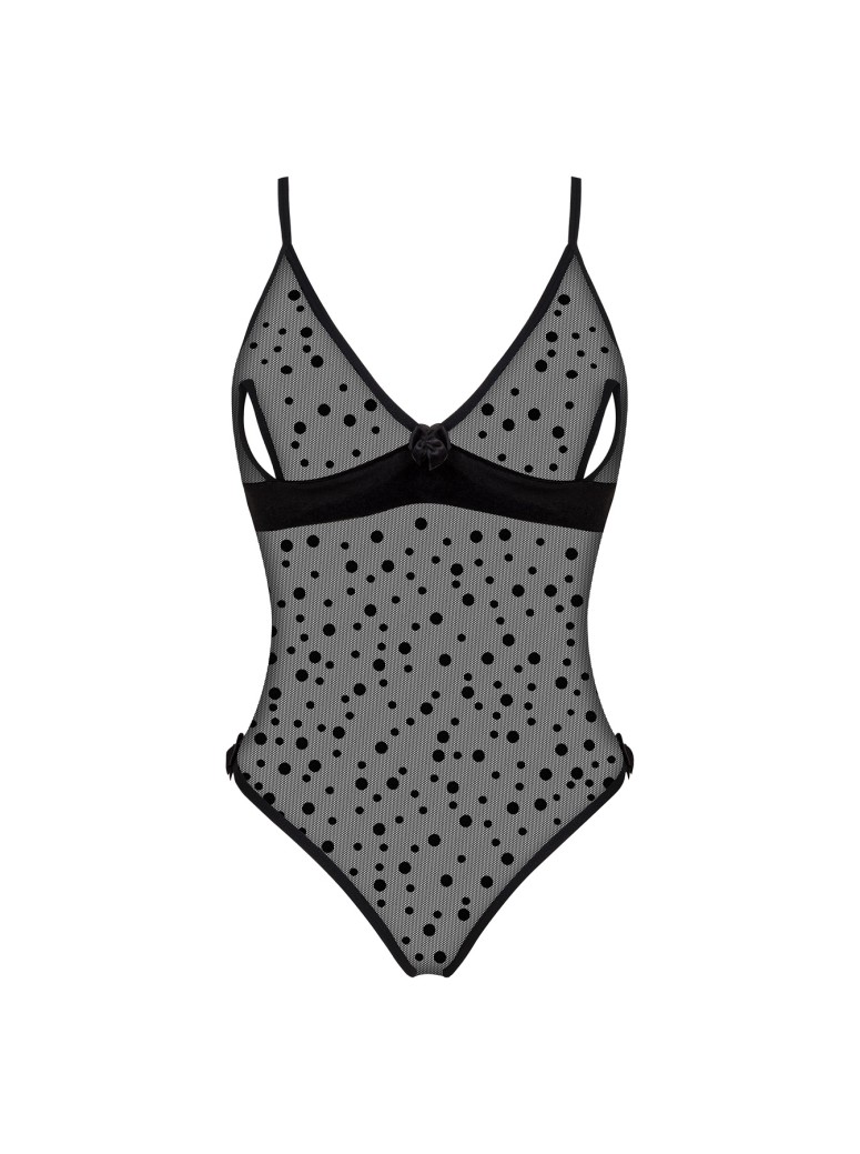 Beauty Night body a pois con aperture sul seno Amalia