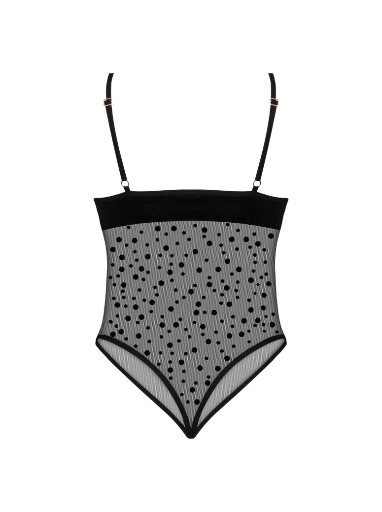 Beauty Night body a pois con aperture sul seno Amalia