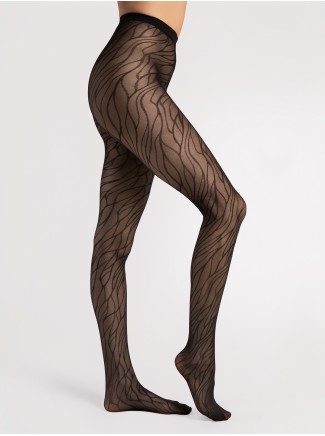 Fiore collant 30 denari fantasia a righe