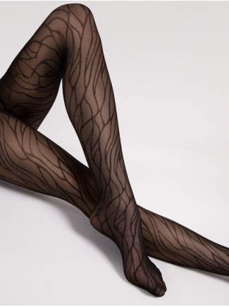 Fiore collant 30 denari fantasia a righe 2