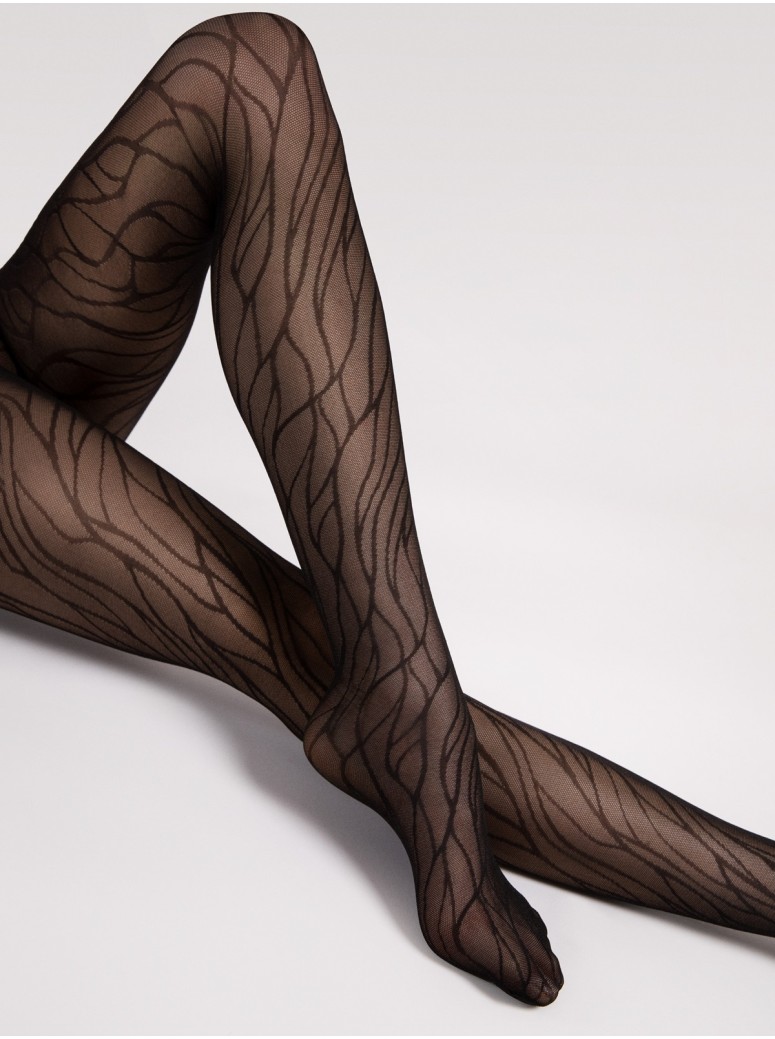 Fiore collant 30 denari fantasia a righe