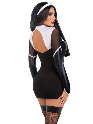 Leg Avenue costume da suora con abito e copricapo 2