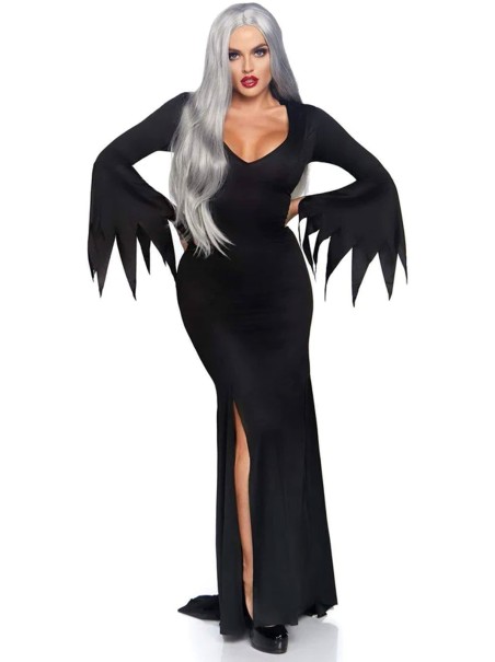 Leg Avenue vestito da Morticia lungo con spacco laterale