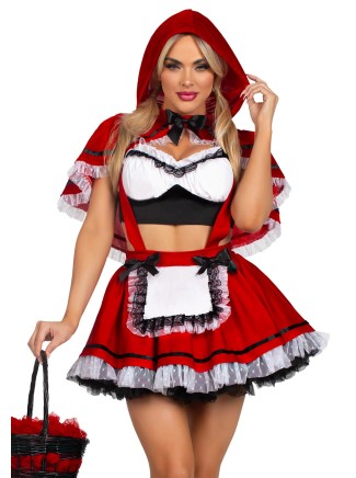 Leg Avenue travestimento Cappuccetto Rosso con top, gonna e mantello