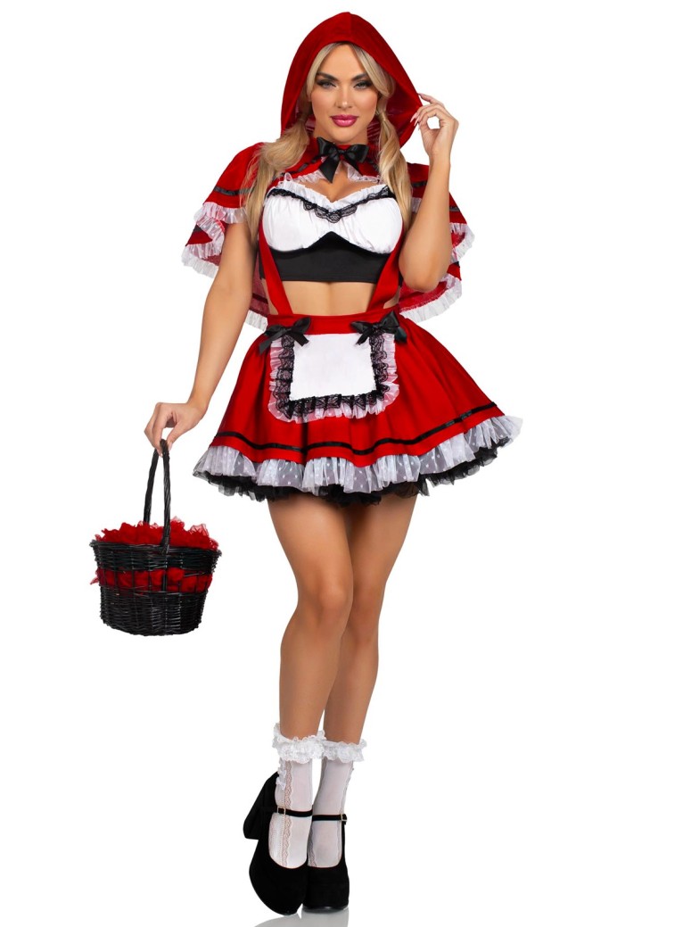 Leg Avenue travestimento Cappuccetto Rosso con top, gonna e mantello