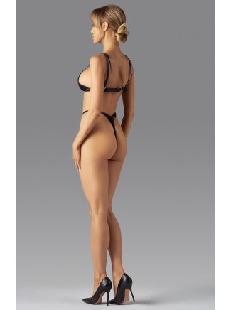 Obsessive audace body in ecopelle nera aperto Dame Controle 2
