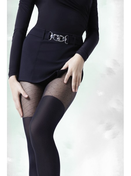 Annes collant moda con fantasia a rombi