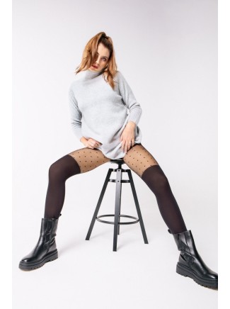 Annes collant moda a pois effetto parigina 2