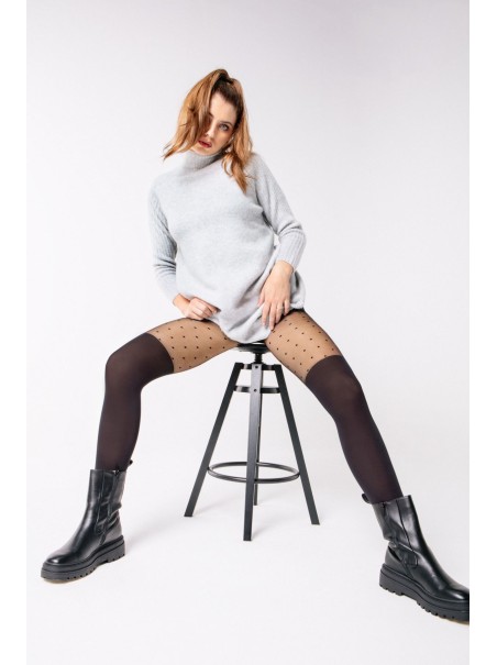 Annes collant moda a pois effetto parigina