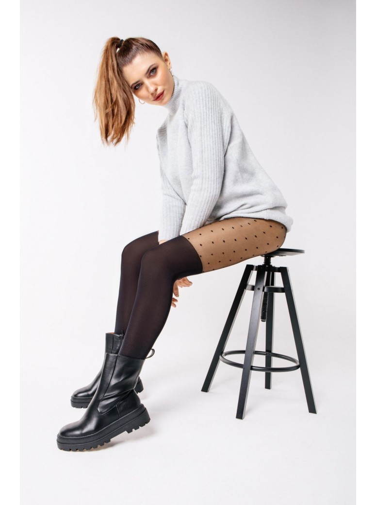 Annes collant moda a pois effetto parigina