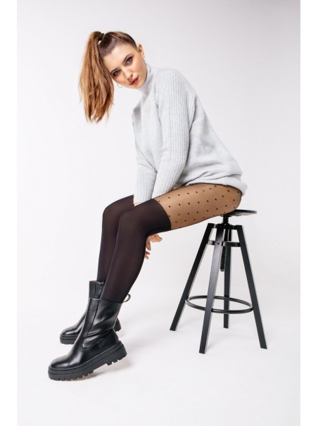 Annes collant moda a pois effetto parigina