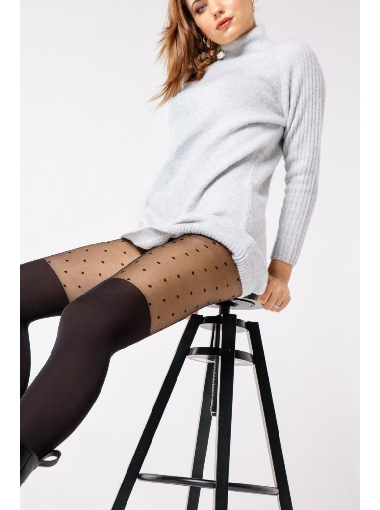 Annes collant moda a pois effetto parigina