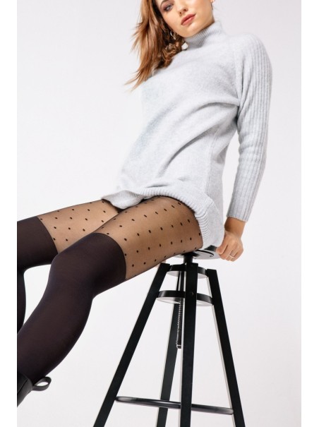 Annes collant moda a pois effetto parigina