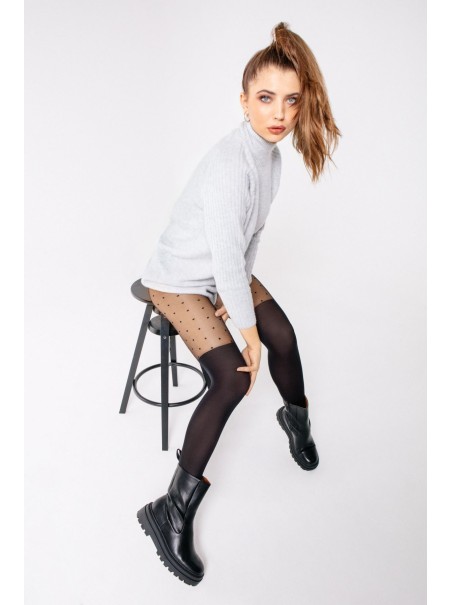 Annes collant moda a pois effetto parigina