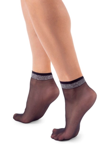 Annes calzini in Lycra con fascia in lurex