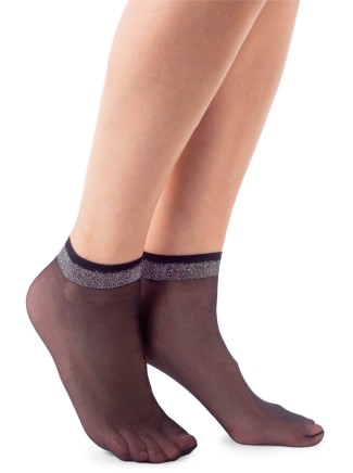 Annes calzini in Lycra con fascia in lurex 2