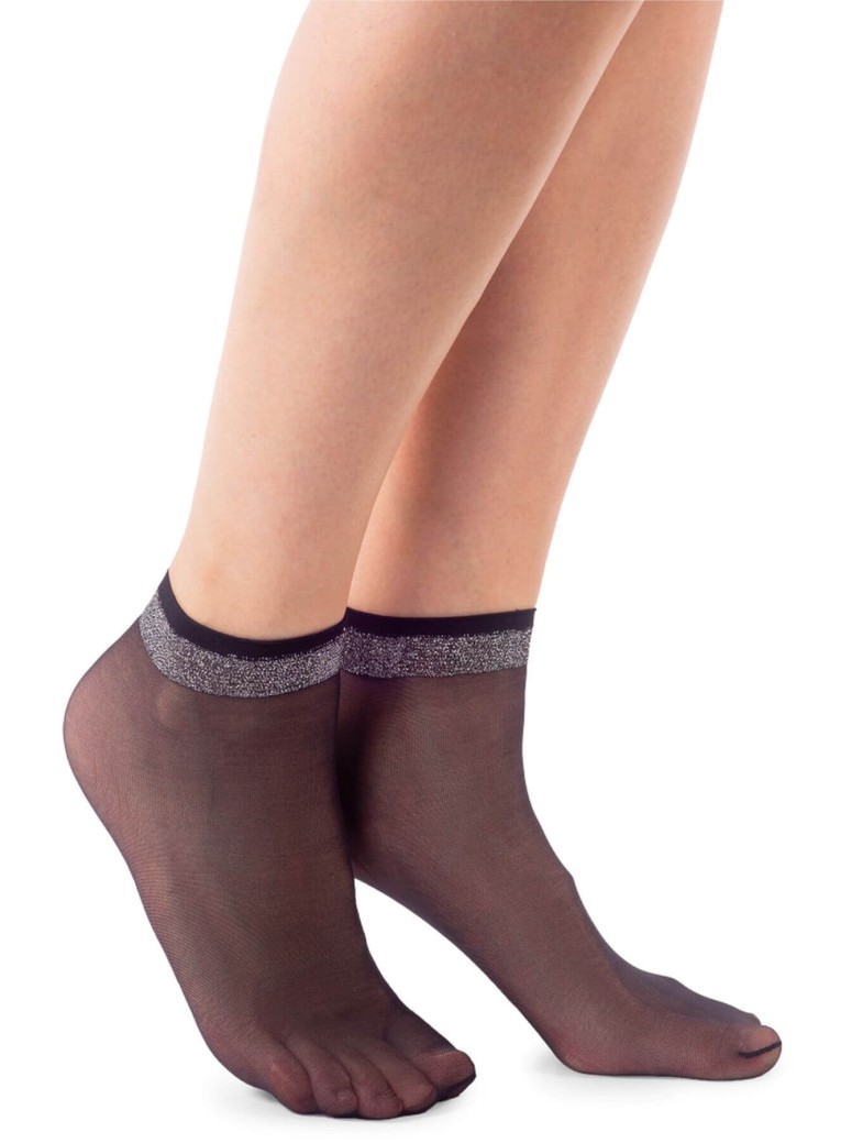 Annes calzini in Lycra con fascia in lurex