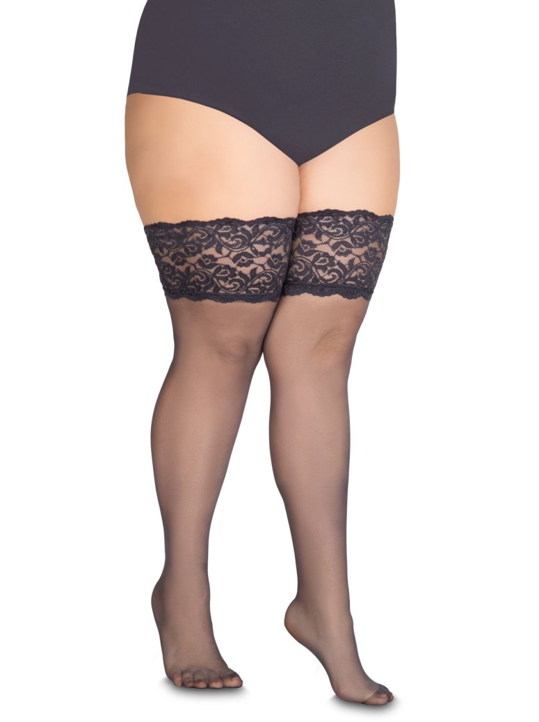 Annes calze autoreggenti Cecile con fascia in pizzo in 2 colori