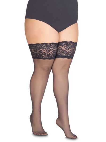 Annes calze autoreggenti Cecile con fascia in pizzo in 2 colori