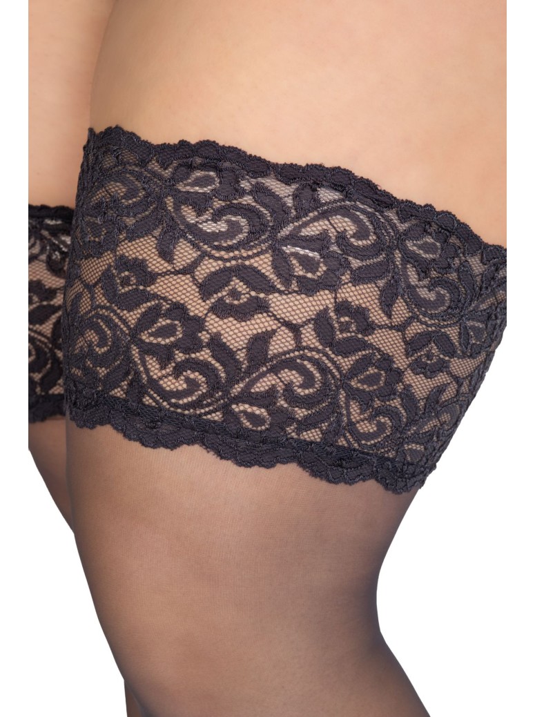 Annes calze autoreggenti Cecile con fascia in pizzo in 2 colori