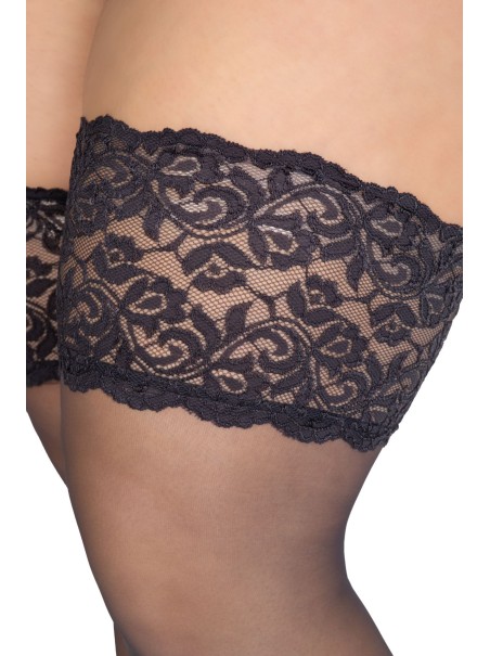 Annes calze autoreggenti Cecile con fascia in pizzo in 2 colori