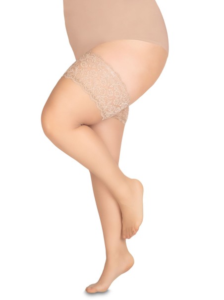 Annes calze autoreggenti Cecile con fascia in pizzo in 2 colori