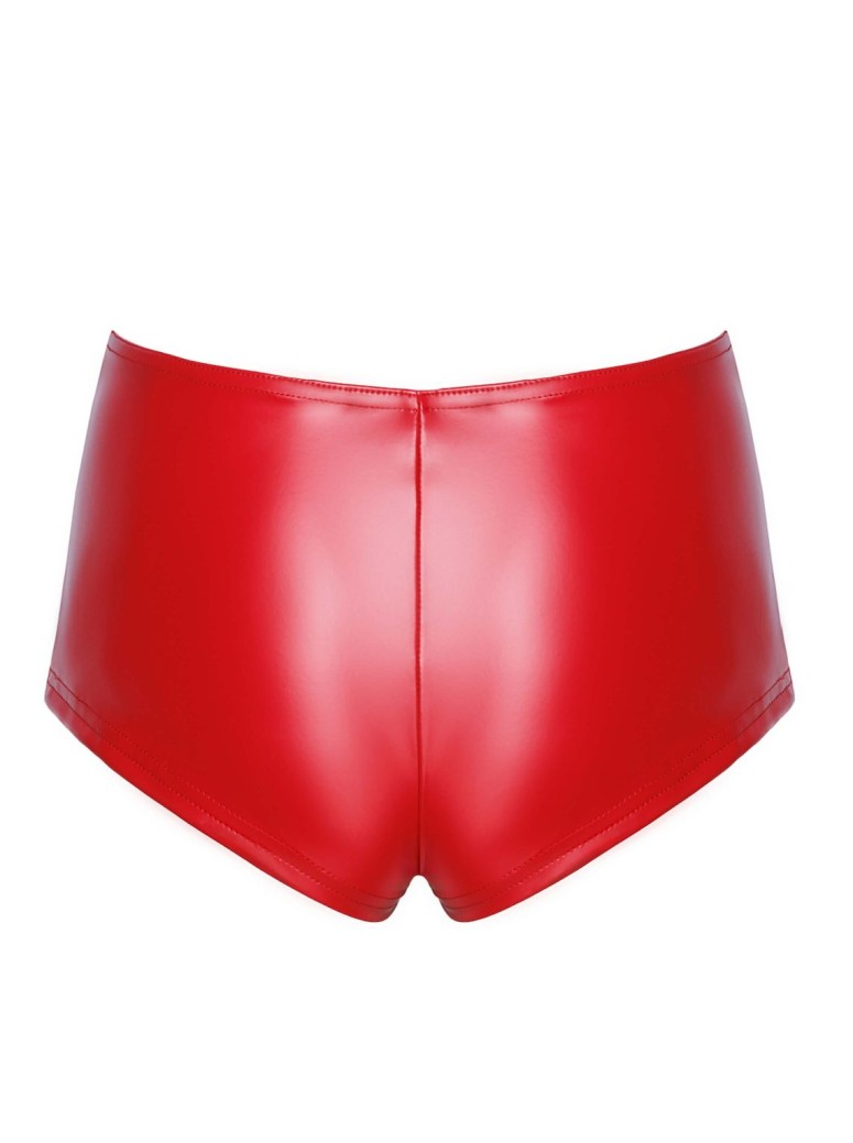 Noir Handmade shorts Rossi a vita alta in ecopelle elasticizzato