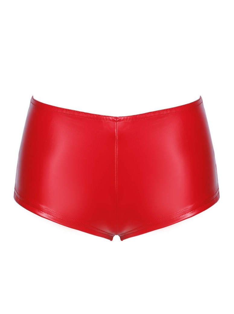 Noir Handmade shorts Rossi a vita alta in ecopelle elasticizzato