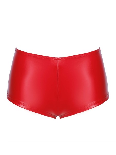 Noir Handmade shorts Rossi a vita alta in ecopelle elasticizzato