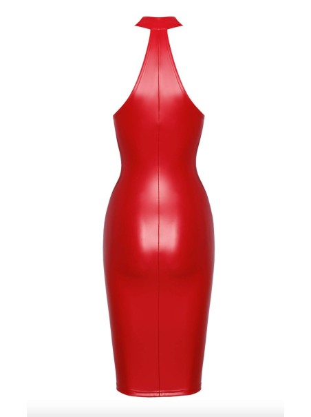 vestito rosso in ecopelle wetlook con cerniera Noir Handmade vestito rosso in ecopelle wetlook con cerniera Noir Handmade