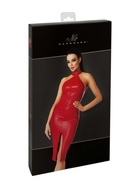 vestito rosso in ecopelle wetlook con cerniera Noir Handmade vestito rosso in ecopelle wetlook con cerniera Noir Handmade