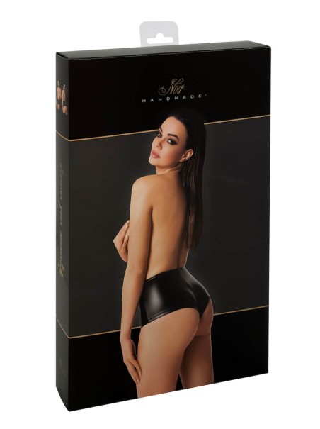 shorts Neri a vita alta in ecopelle elasticizzato  Noir Handmade