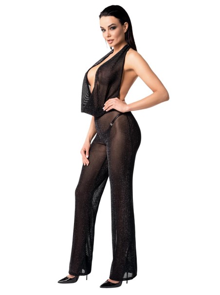 sensuale tuta trasparente con glitter Noir Handmade sensuale tuta trasparente con glitter Noir Handmade