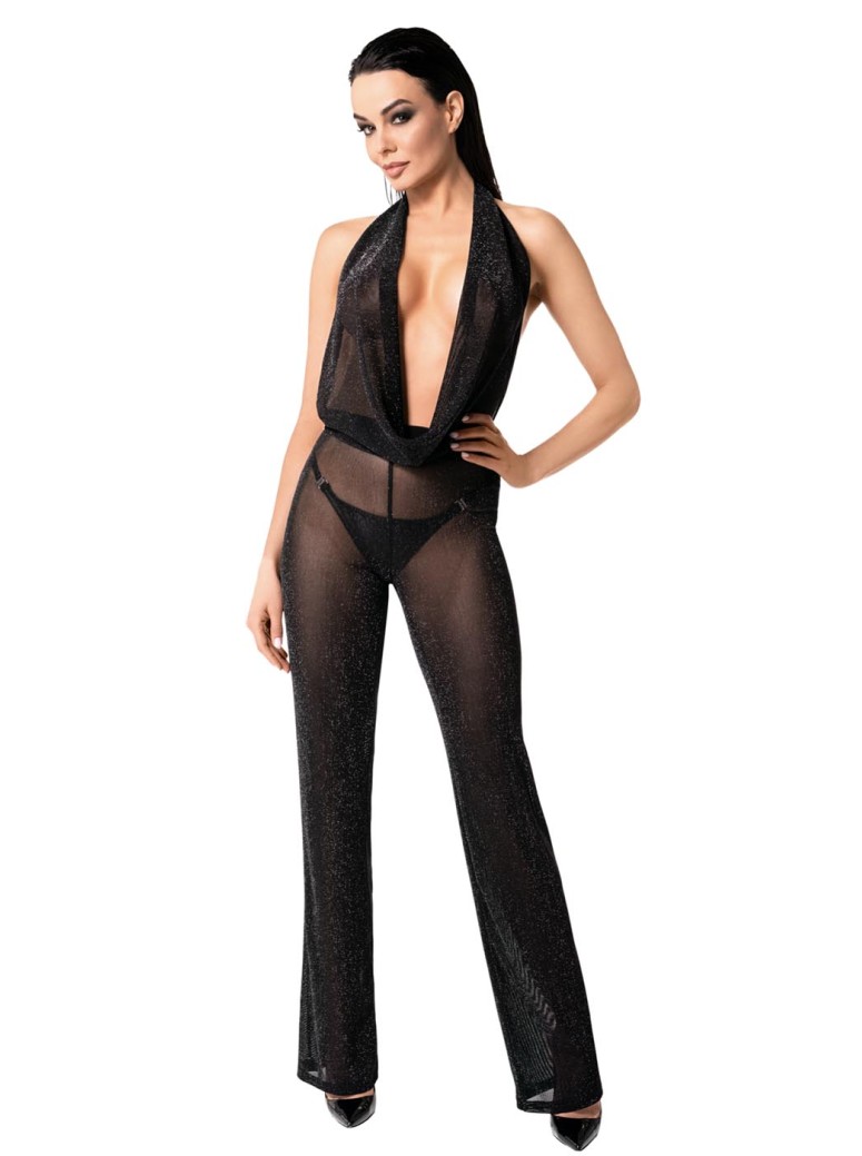 sensuale tuta trasparente con glitter Noir Handmade